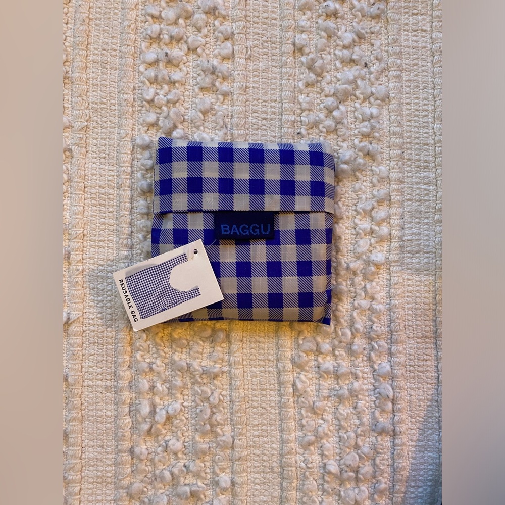 baggu cobalt gingham standard